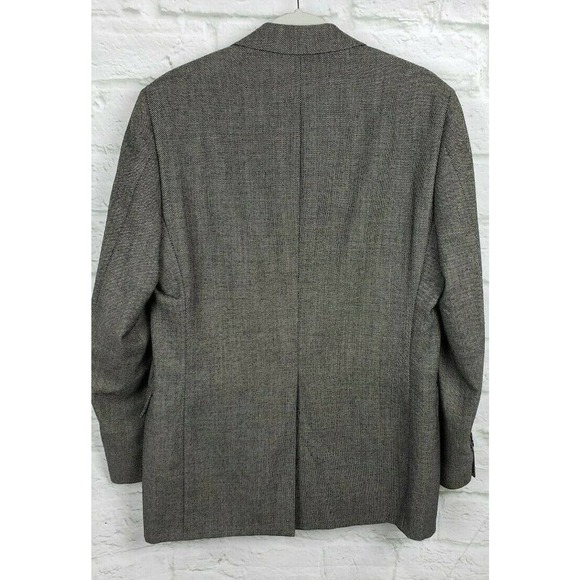 Daks London Mens Sport Coat Size 42R Black Tweed 2 Button Wool - Picture 3 of 11